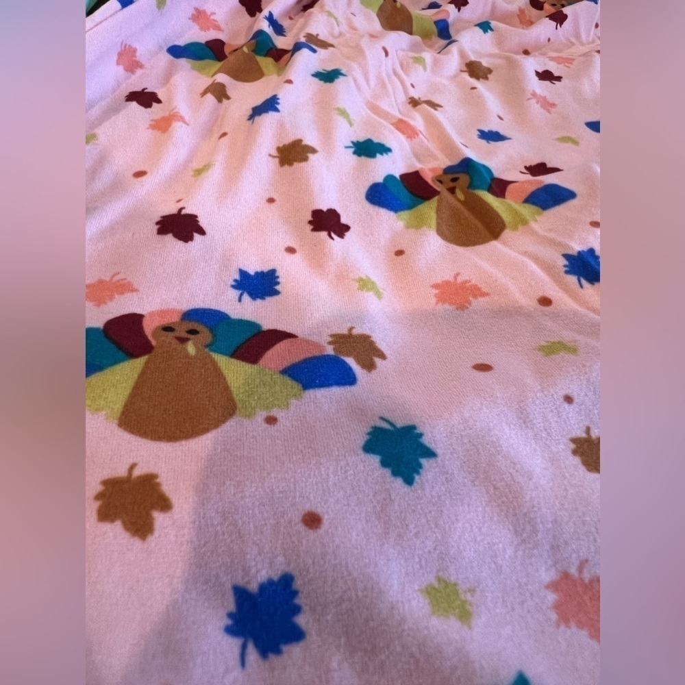 BAG268. NWT DOT DOT SMILE Pink Turkey Leaves Fall Empire Twirl Dress 3/4 - Picture 3 of 3